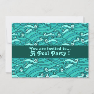 Retro-Pool Party-Wasserwellen Einladung