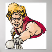 Retro Pool Player Vintag Billard Sport Poster (Vorne)