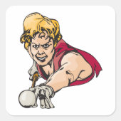 Retro Pool Player Vintag Billard Sport Quadratischer Aufkleber (Vorderseite)