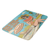 Retro-Poolside-Sommerurlaub-Design Badematte (Schrägansicht)