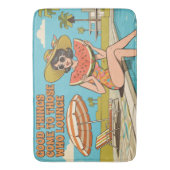 Retro-Poolside-Sommerurlaub-Design Badematte (Vorderseite Vertikal)