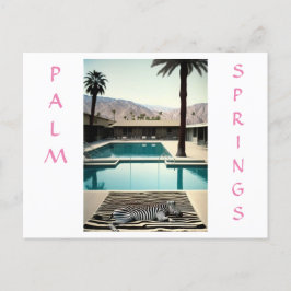 Retro Poolside Zebra Themenurlaub Persönlich gesta Postkarte