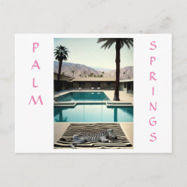 Retro Poolside Zebra Themenurlaub Persönlich gesta Postkarte