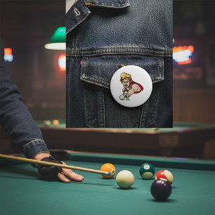 Retro-Poolspieler Vintage-Billard-Sport Button