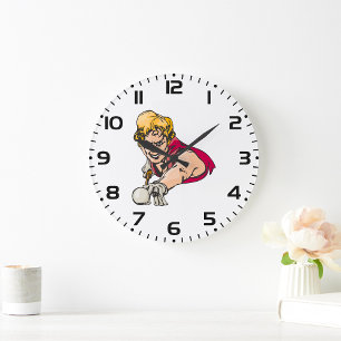 Retro-Poolspieler Vintage-Billard-Sport Große Wanduhr