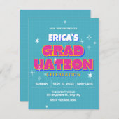 Retro Pop Abschluss Einladung (Vorne/Hinten)