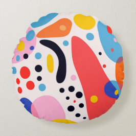 Retro-Pop-Abstrakt-Blobs-Kissen Rundes Kissen