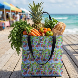 Retro-Pop-Abstraktes-Doodle-Muster in lebendigen F Tasche