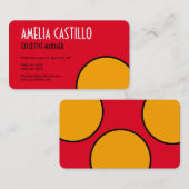 Retro Pop Art 60er 70er Stil Minimalistisch Rot Ge Visitenkarte (Vorne/Hinten)