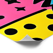 Retro Pop Art 80's Style Blue Cat Poster (Ecke)