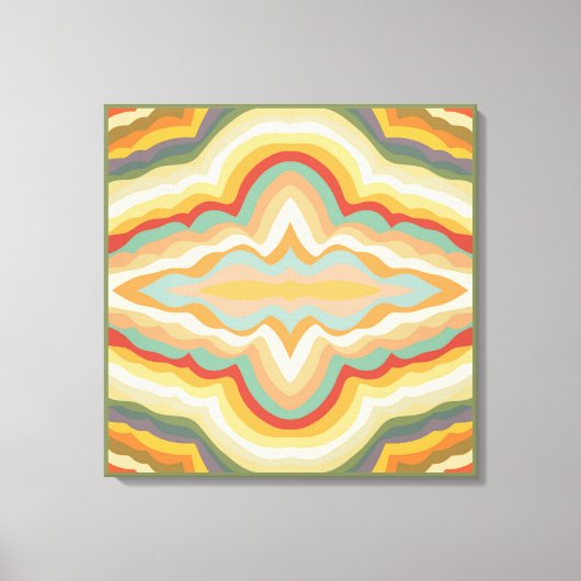Retro Pop Art Abstract Geometric Wavy Pattern Leinwanddruck (Vorderseite)