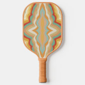 Retro Pop Art Abstract Geometric Wavy Pattern Pickleball Schläger (Vorderseite)