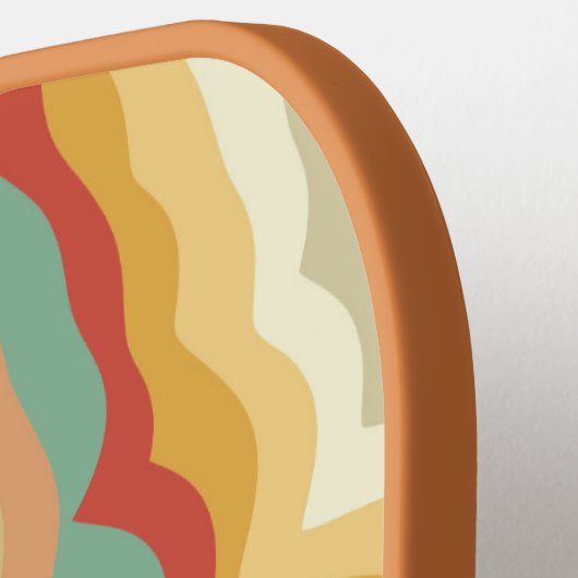 Retro Pop Art Abstract Geometric Wavy Pattern Pickleball Schläger (Linke Seite)