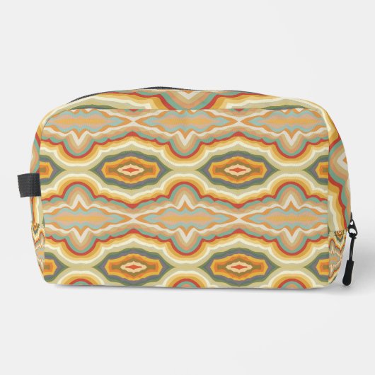 Retro Pop Art Abstract Geometric Wavy Pattern Waschbeutel (Vorderseite)