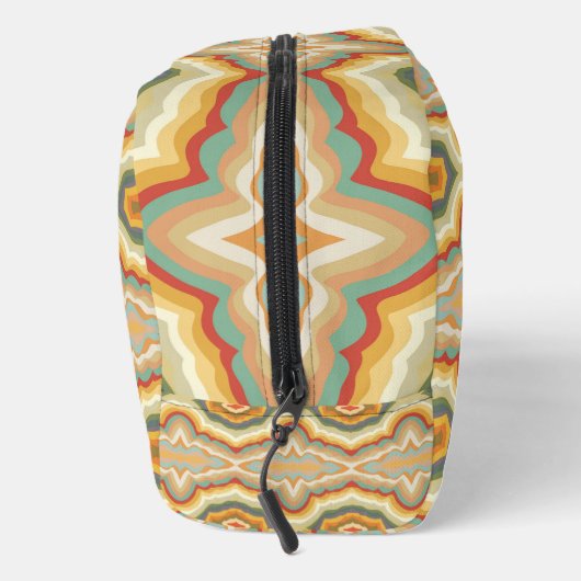 Retro Pop Art Abstract Geometric Wavy Pattern Waschbeutel (Rechts)