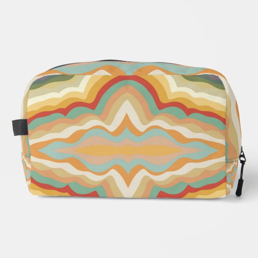 Retro Pop Art Abstract Geometric Wavy Pattern Waschbeutel (Vorderseite)