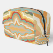 Retro Pop Art Abstract Geometric Wavy Pattern Waschbeutel (Rechte Ecke)