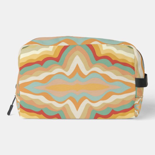 Retro Pop Art Abstract Geometric Wavy Pattern Waschbeutel (Rückseite)