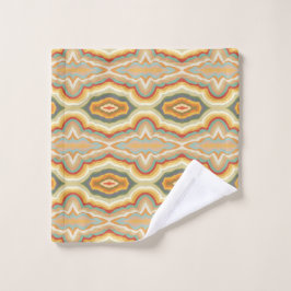 Retro Pop Art Abstract Geometric Wavy Pattern Waschlappen