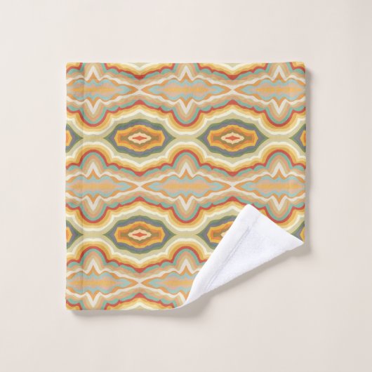 Retro Pop Art Abstract Geometric Wavy Pattern Waschlappen (Waschlappen)
