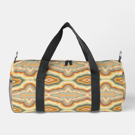 Retro Pop Art Abstrakt Geometric Wavy Pattern Duffle Bag (Rückseite)