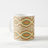 Retro Pop Art Abstrakt Geometric Wavy Pattern Kaffeetasse (Vorderseite Links)
