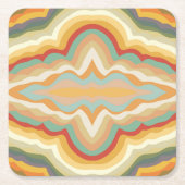Retro Pop Art Abstrakt Geometric Wavy Pattern Rechteckiger Pappuntersetzer (Vorderseite)