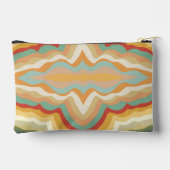 Retro Pop Art Abstrakt Geometric Wavy Pattern Zubehörtasche (Rückseite)