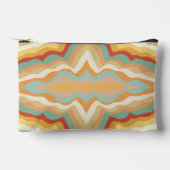 Retro Pop Art Abstrakt Geometric Wavy Pattern Zubehörtasche (Vorderseite)