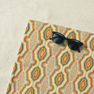 Retro-Pop-Art abstraktes geometrisches Wellenmuste Strandtuch