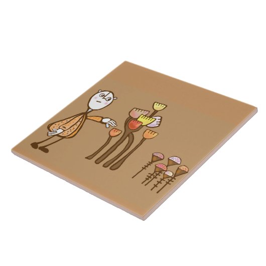 Retro Pop Art Ansammlung Blume Fliese (Seite)