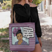 Retro Pop Art Autokorrekte Enten Phrase lila blau Tasche