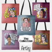 Retro Pop Art Autokorrekte Enten Phrase lila blau Tasche