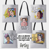 Retro Pop Art Autokorrekte Enten Phrase lila blau Tasche