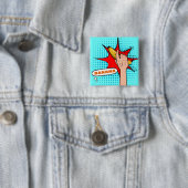 Retro-Pop-Art-Banane im Comic-Book-Stil Button (Beispiel)