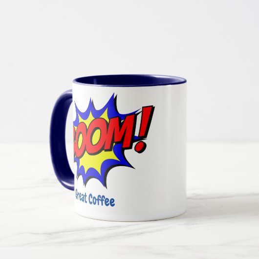 Retro Pop Art - Boom Designed Tasse (Vorderseite Links)