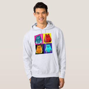 Retro-Pop-Art-Bunte-Katzen-Hoodie Hoodie