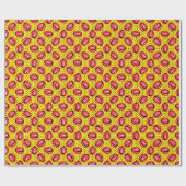 Retro Pop Art: Cartoon Patch Abzeichen Geschenkpapier (Flach)