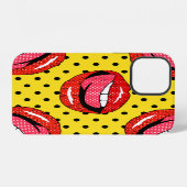 Retro-Pop-Art: Cartoon-Patch-Abzeichen iPhone Hülle (Rückseite (Horizontal))