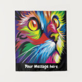 Retro Pop Art Cat - Meldungswanddekoration Wandteppich (Vorderseite)