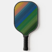 Retro Pop Art Colour Line Streifen Diamant Muster Pickleball Schläger (Rückseite)