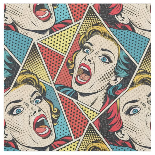 Retro-Pop-Art-Comic-Book-Stil geometrisches Muster Stoff (Nahaufnahme)