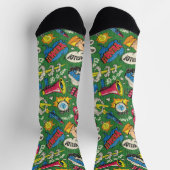 Retro-Pop-Art-Comic-Boom-Muster - Socken als Gesch (Oben)