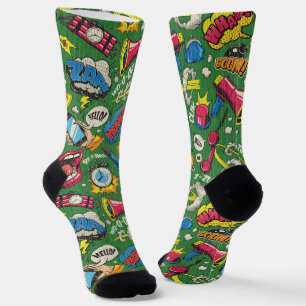 Retro-Pop-Art-Comic-Boom-Muster - Socken als Gesch