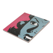 Retro-Pop-Art - Comic-Frau Keramikfliese (Seite)
