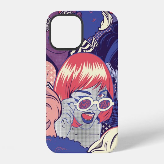 Retro-Pop-Art-Comic-Mädchen nahtloses Muster. Hint iPhone Hülle (Rückseite)