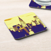 Retro Pop Art Comic New York City Getränkeuntersetzer (Linke Seite)