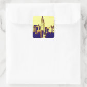 Retro Pop Art Comic New York City Quadratischer Aufkleber (Tasche)