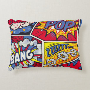Retro-Pop-Art, Comic-Schreimuster. Dekokissen