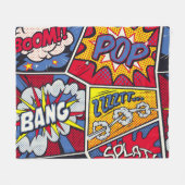 Retro-Pop-Art, Comic-Schreimuster. Fleecedecke (Vorderseite (Horizontal))